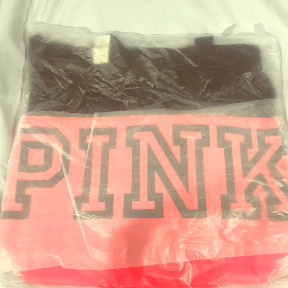Pink brand mesh tote